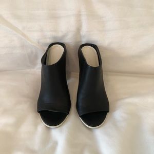 Vince Alice Leather Peep Toe Mules